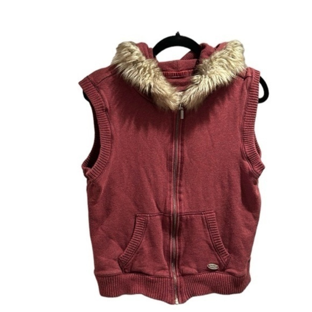 Aeropostale Vest with faux fur hood Size XL